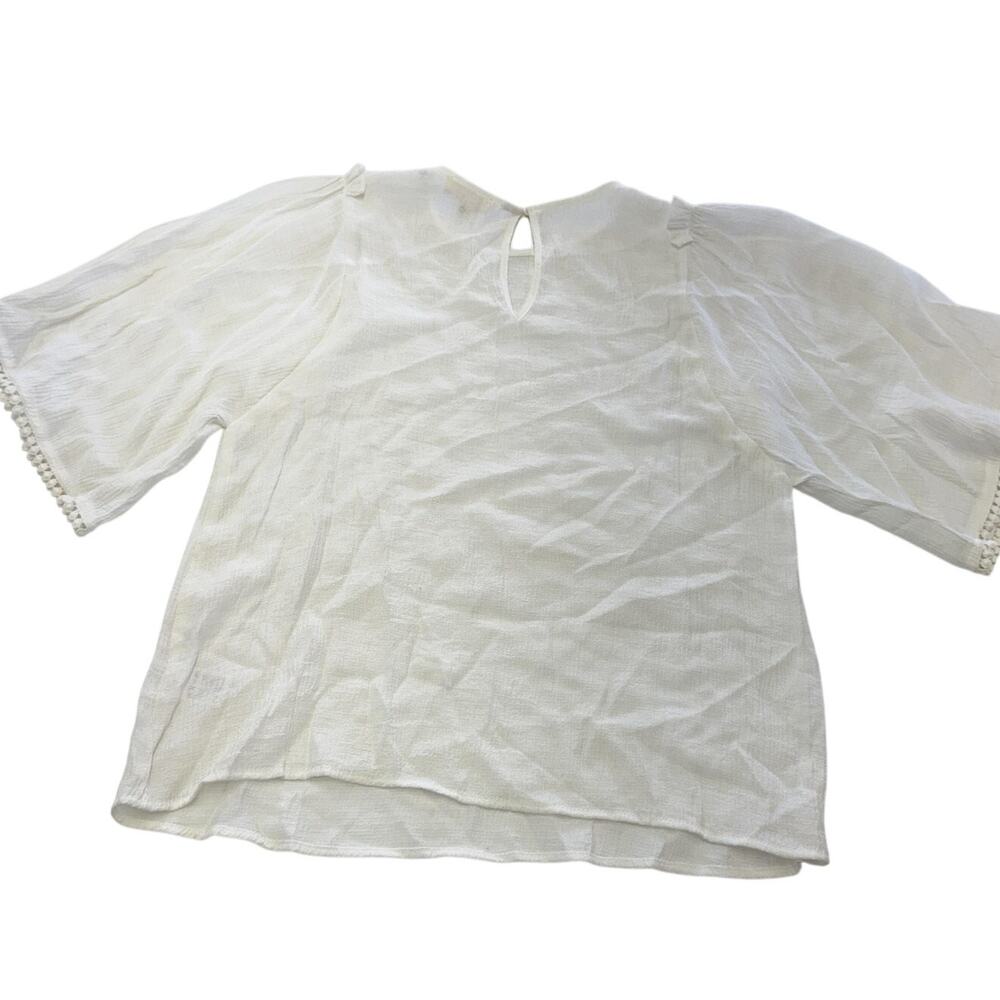 Gilli Blouse Womens Small‎ Sheer Puff Short Sleeve Top Rayon Nylon OT6007 - Picture 2 of 6